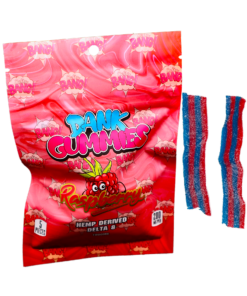 Delta-8 Dank Gummies – Raspberry Gummy Belts 1000mg